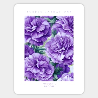 Purple Carnations Watercolor Pattern Sticker